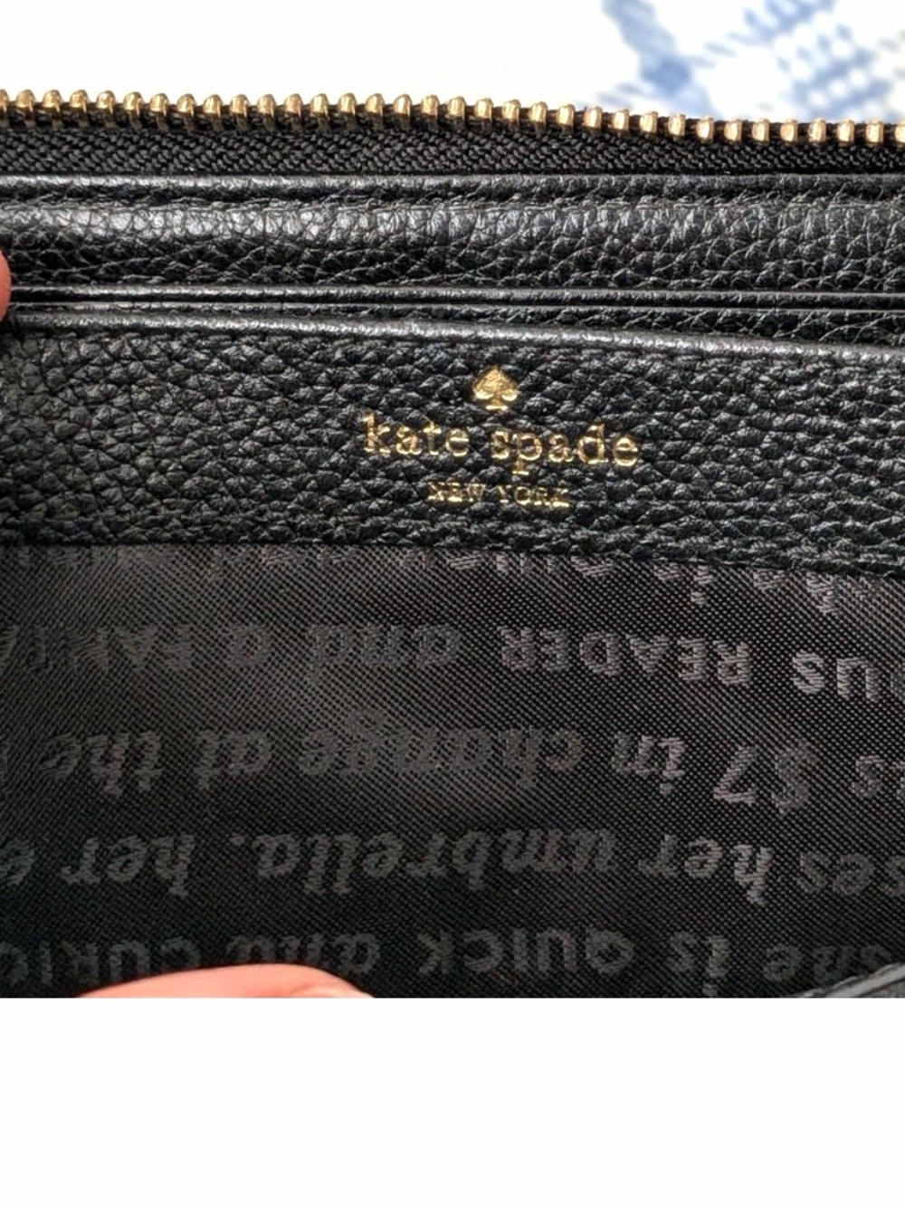 Kate Spade Julia Street red Plaid Nisha Wallet with storybook lining & leather - Picture 5 of 13